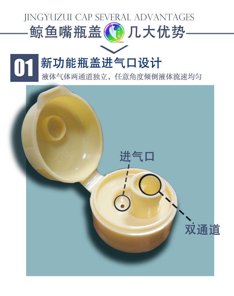 1升高端花生油瓶蓋 廠家直銷圓形塑料翻蓋 香油醬油定制新功能
