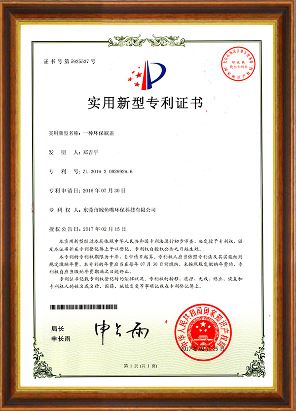實(shí)用新型專(zhuān)利證書(shū)