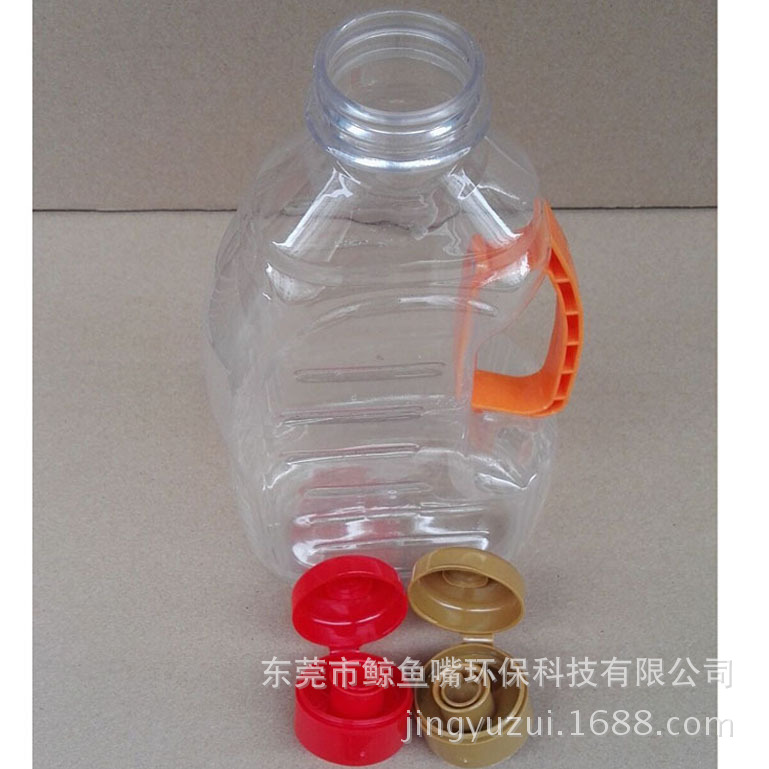 39口徑1.8升PET瓶 側(cè)面手柄扁形瓶 新功能瓶蓋盲人瓶蓋